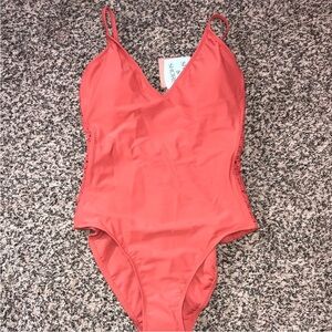 Shade & Shore Coral One-Piece Swimsuit NWT